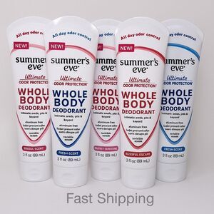 Summer’s Eve Whole‎ Body Deodorant 3oz Lot of 5 – Fresh & Blissful Escape